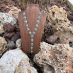Turquoise river lariat necklace in sterling silver