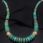 Kingman turquoise graduated bead statement necklace