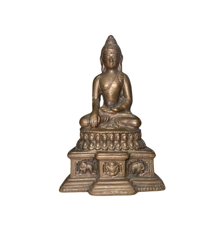 Nepalese fire-gilded bronze Buddha statue