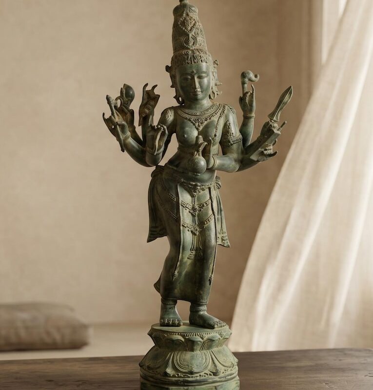 Saraswati bronze statue, 21 inches