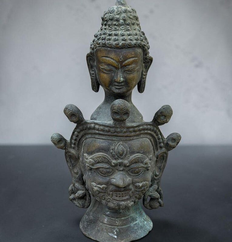 Antique Nepalese bronze Buddha statue