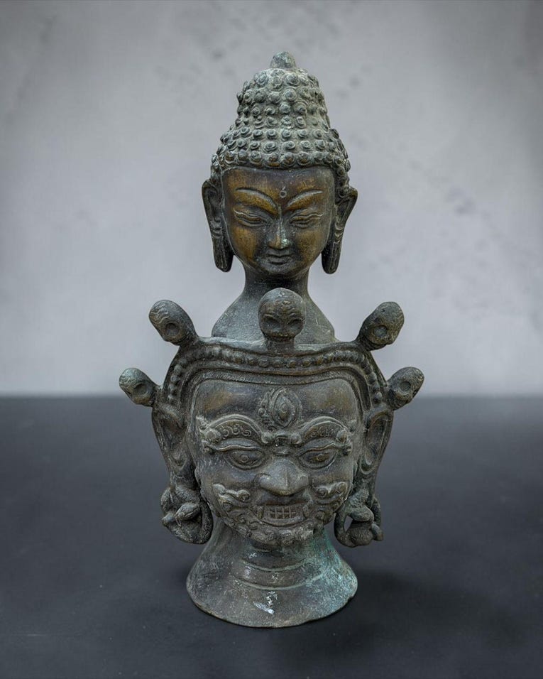 Antique Nepalese bronze Buddha statue