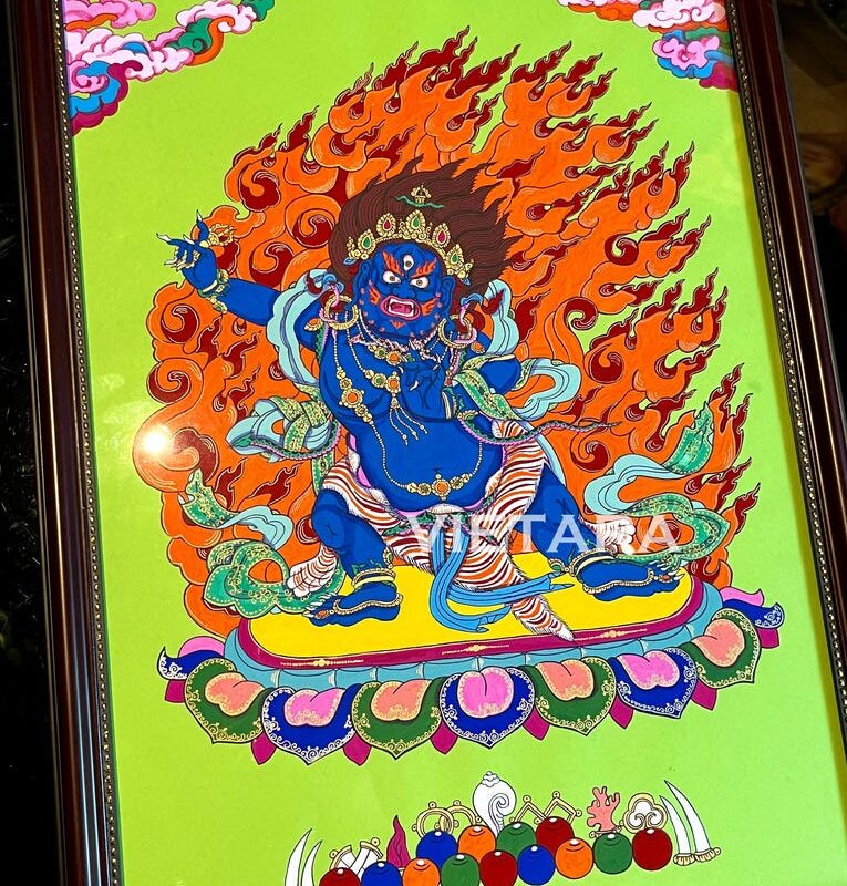 Vajrapani wrathful deity thangka
