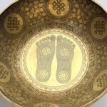 14 inch Buddha feet carved standing singing bowl
